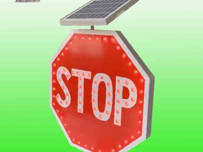 桂林太阳能停车让行标志牌 led交通警告标志厂家图2