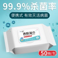 九行75%酒精消毒湿巾学生儿童外出开学便携擦手消毒湿纸巾批发