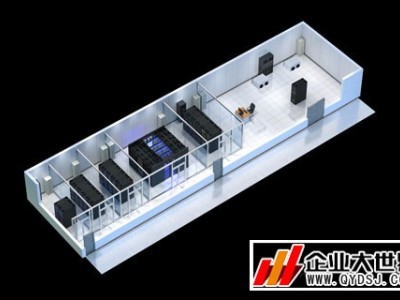 嘉兴指挥中心拼接屏效果图制作，室内会议室，机房效果图设计图2