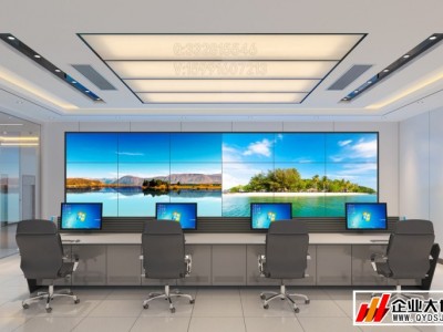 嘉兴指挥中心拼接屏效果图制作，室内会议室，机房效果图设计图3