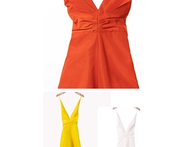 温碧霞IRENENA服装品牌深V长裙夏季长款无袖纯色收腰礼服图2