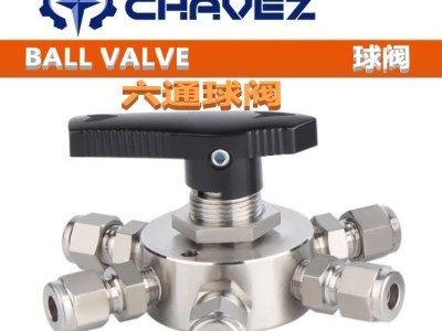 进口六通球阀 气路切换阀门 一体式316L不锈钢接头图3