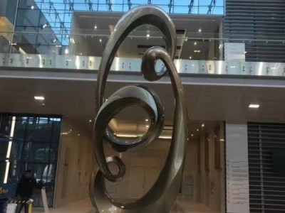 长春酒店厅堂抽象雕塑 回型8雕塑摆件图2