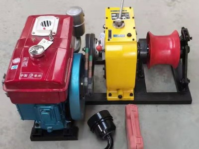 皮带轮式电动绞磨 地下电缆施工机具图1