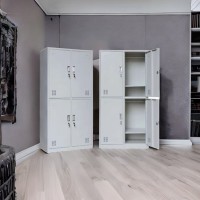 东莞康胜四门宿舍更衣柜 衣柜柜门配置挂锁扣锁具 方便使用安全性强