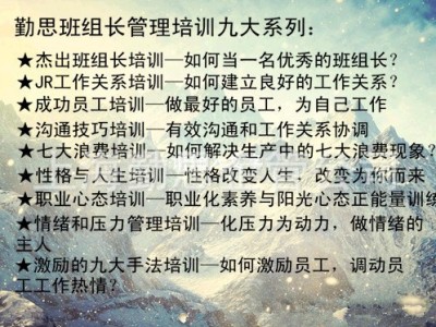 班组长管理能力提升培训
