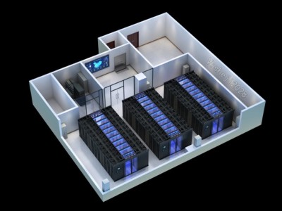 洛阳机柜|机房轴测图|配电室|中控室全景动画效果图制作图1